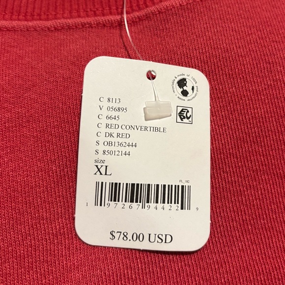 Free People Camden Oversized Sweatshirt In Dark Red. NWT! Sz XL - Picture 4 of 7